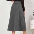 thumbnail image 4 of Aofany Women Skirt A-line Retro Corduroy Petticoat High Waist Button Midi Skirt Casual Loose Pencil Mid-Calf Skirt, 4 of 7