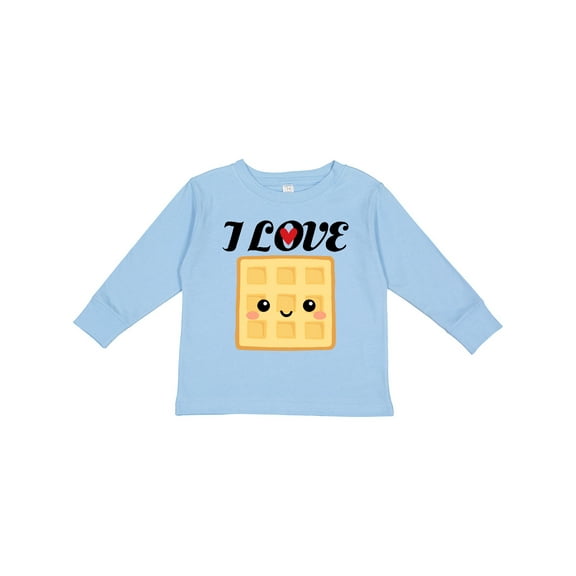 Inktastic Waffle Lover I Love Waffles Boys or Girls Long Sleeve Toddler T-Shirt