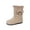 Beige, variant on Girls Bow Pearl Mid Calf Boots Kids Fleece Lined Flat Winter Boots for Party and Dress Outfits