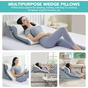 Wedge Pillow for Sleeping, Orthopedic Bed Wedge Pillow Set, 15-in-1 Adjustable Memory Foam Wedge Pillow Post Surgery, 9 &16 & 20 inch Height 3-in-1 Incline Pillows Wedges for Acid Reflux/Snoring