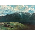 thumbnail image 3 of Courbet, Gustave 14x11 Black Modern Framed Museum Art Print Titled - Panoramic View of the Alps, Les Dents du Midi, 3 of 5