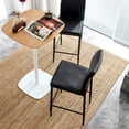 thumbnail image 2 of Smilegend Black Leather Barstool Dining Counter Height Chair Set of 2 - Sturdy and Durable Multi-Function Chair with Unique Design - High Quality Material with Comfortable Experience, 2 of 8