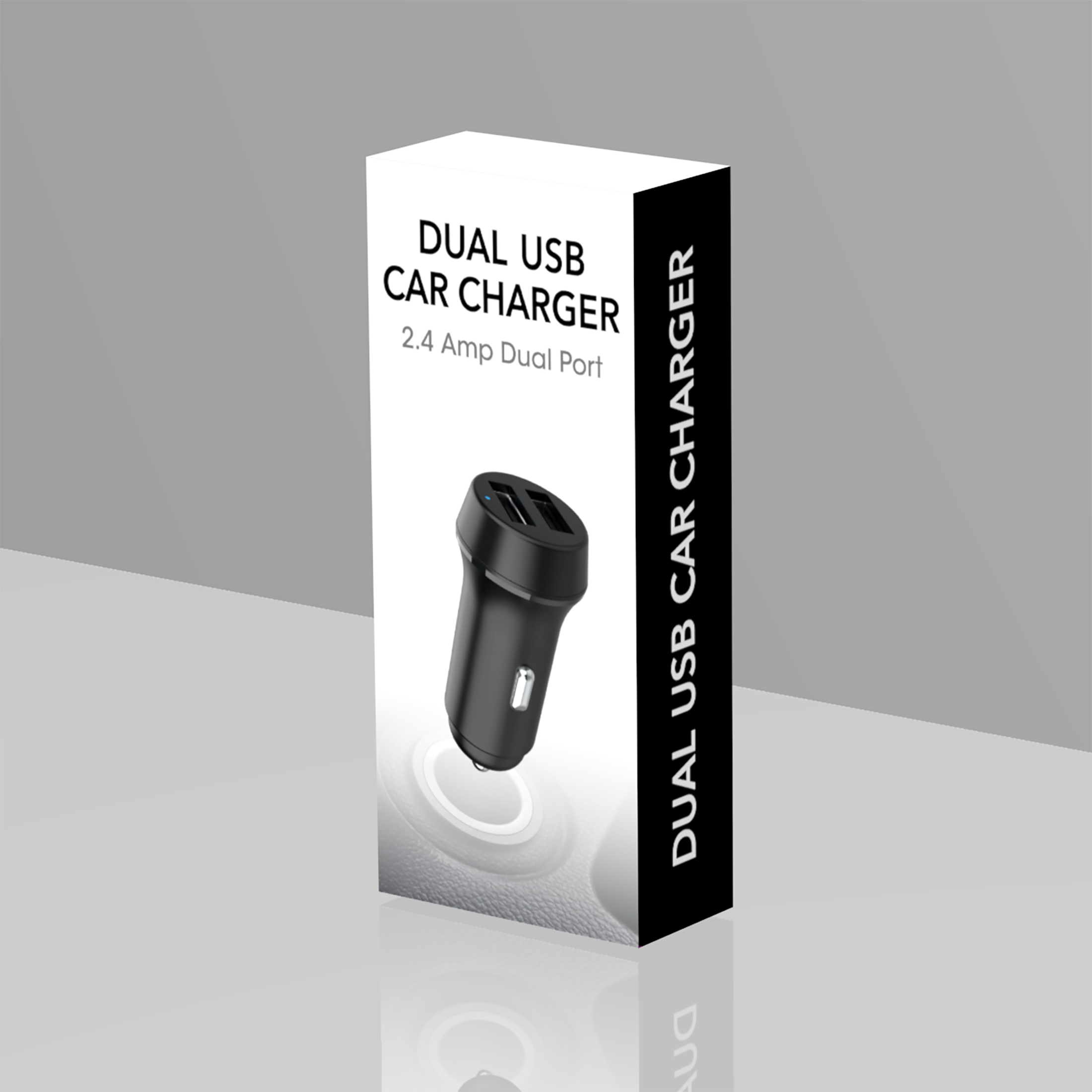 Walmart 2.4a Car Charger Black USB Type-a Dual Ports Compatible with iPhone14 13 12 Pro Max