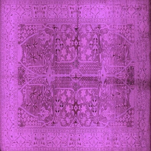 Ahgly Company Indoor Square Oriental Purple Industrial Area Rugs, 3' Square