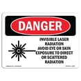 thumbnail image 1 of SignMission OS-DS-A-1218-L-1668 12 x 18 Po Signe de Danger OSHA - Rayonnement Laser Invisible Éviter l'Exposition des Yeux, 1 of 1