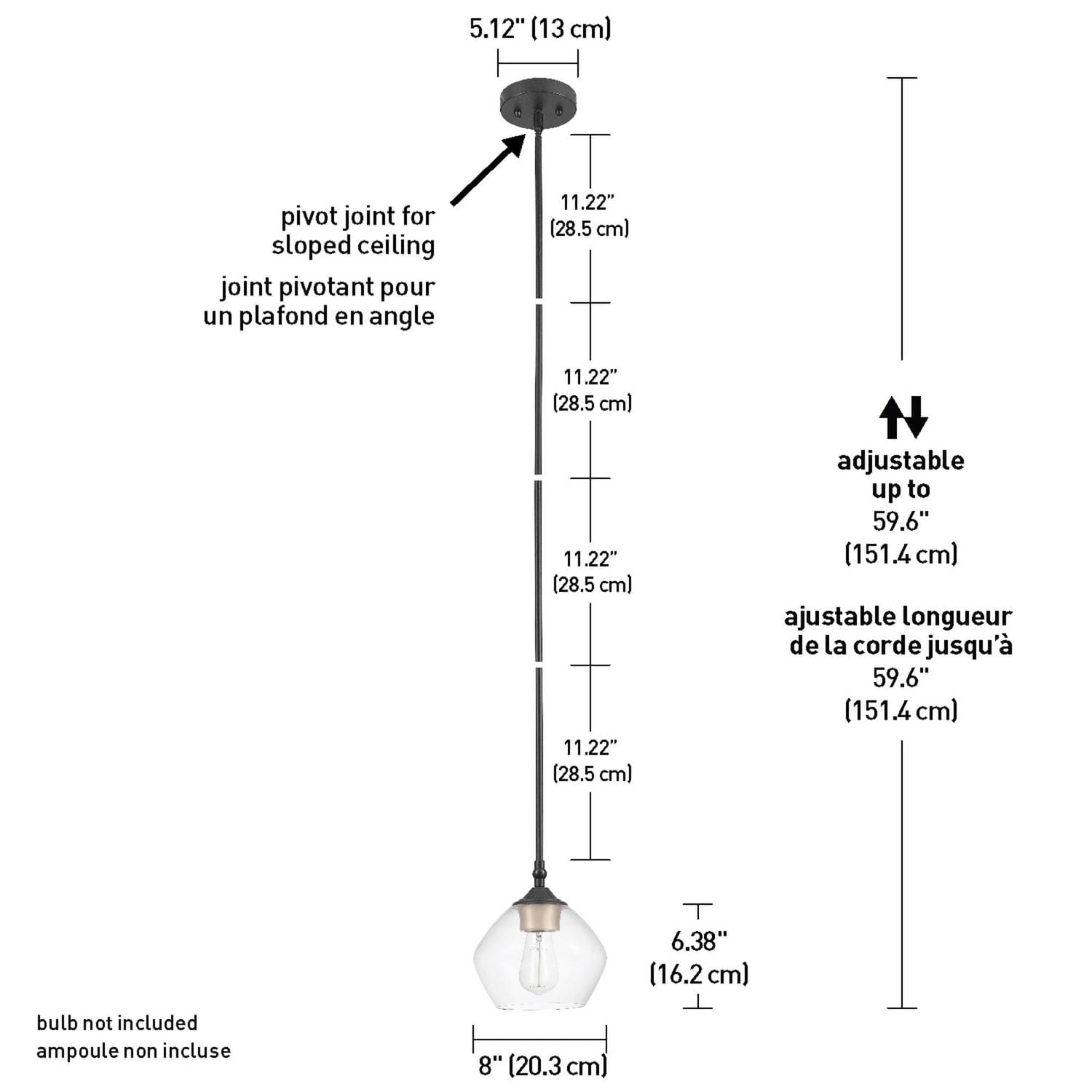 Pendentif de collection Harrow à 1 lumière en noir mat avec abat-jour en verre transparent