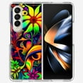 thumbnail image 1 of MUNDAZE Samsung Galaxy Z Fold 4 Shockproof Clear Hybrid Protective Phone Case Neon Rainbow Psychedelic Trippy Hippie Daisy Flowers, 1 of 5