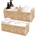 thumbnail image 1 of Juego de Canastas Organizadoras, 2 Piezas Cestas Tejidas a Mano para Almacenamiento, Canastas para Baño Organizador Cestas de Almacenaje para Hogar, Dormitorio y Baño (Marrón), 1 of 4