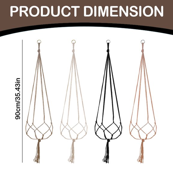 1X Hanging Basket Net Bag Clearance! Plant Hanger Flower Pot Plant Holder for Indoor Outdoor Decorations