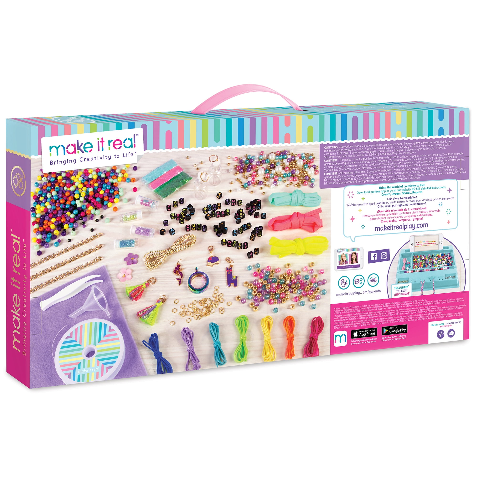 Make It Real: Mega DIY Jewelry Studio Kit - Create 50 Pieces Of Jewelry,  850 Pieces, Make Unique Charm & Bead Jewelry, Includes Play Tray, Tweens &  Girls, Arts & Crafts, Ages 8+ 