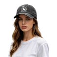 thumbnail image 3 of Dolly Baseball Hat Adjustable Trucker Baseball Cap Washed Denim Printed Baseball Cap For Men And Style Distressed Denim Hat With Curved Brim And Adjustable Strap One Size, 3 of 6