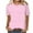 Pink, variant on FNFYFH Short Sleeve Shirts for Women Striped Tops Summer Crewneck Tunic Tees,Blue
