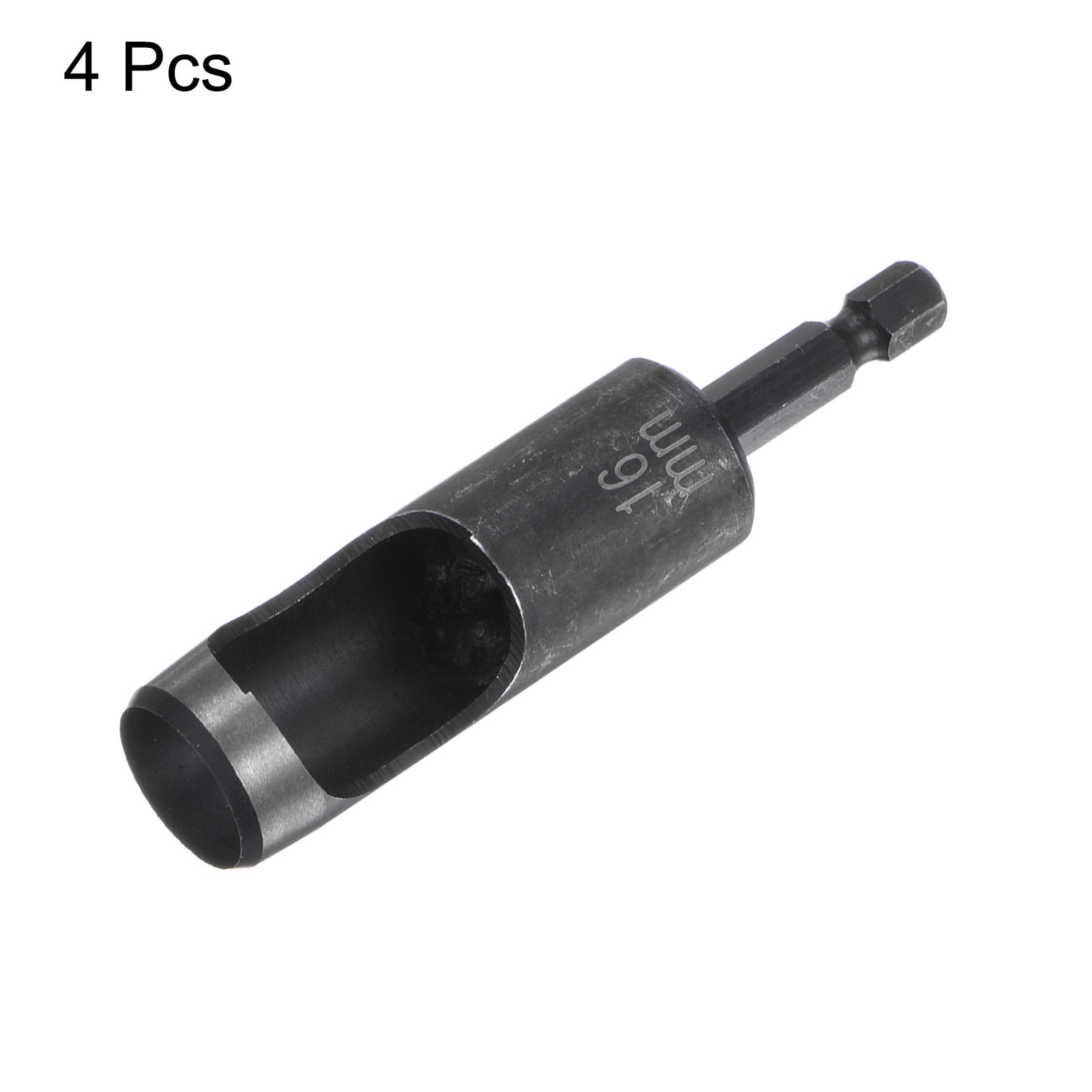 Uxcell 4pack 16mm Leather Hollow Hole Punch with 1/4" Hex Shank for Drill, Belt Hole Punch Punching Cutter Tool