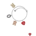 thumbnail image 2 of Delight Jewelry Acrylic Red "Cool Cat / Purr Fect" Heart Multi-Colored Crystal Mom Charm Bracelet, 2 of 4