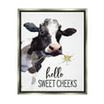 thumbnail image 3 of Stupell Industries Hello Sweet Cheeks Country Cow Cattle Holding Flower Graphic Art Luster Gray Floating Framed Canvas Print Wall Art, Design by Lettered and Lined, 3 of 5