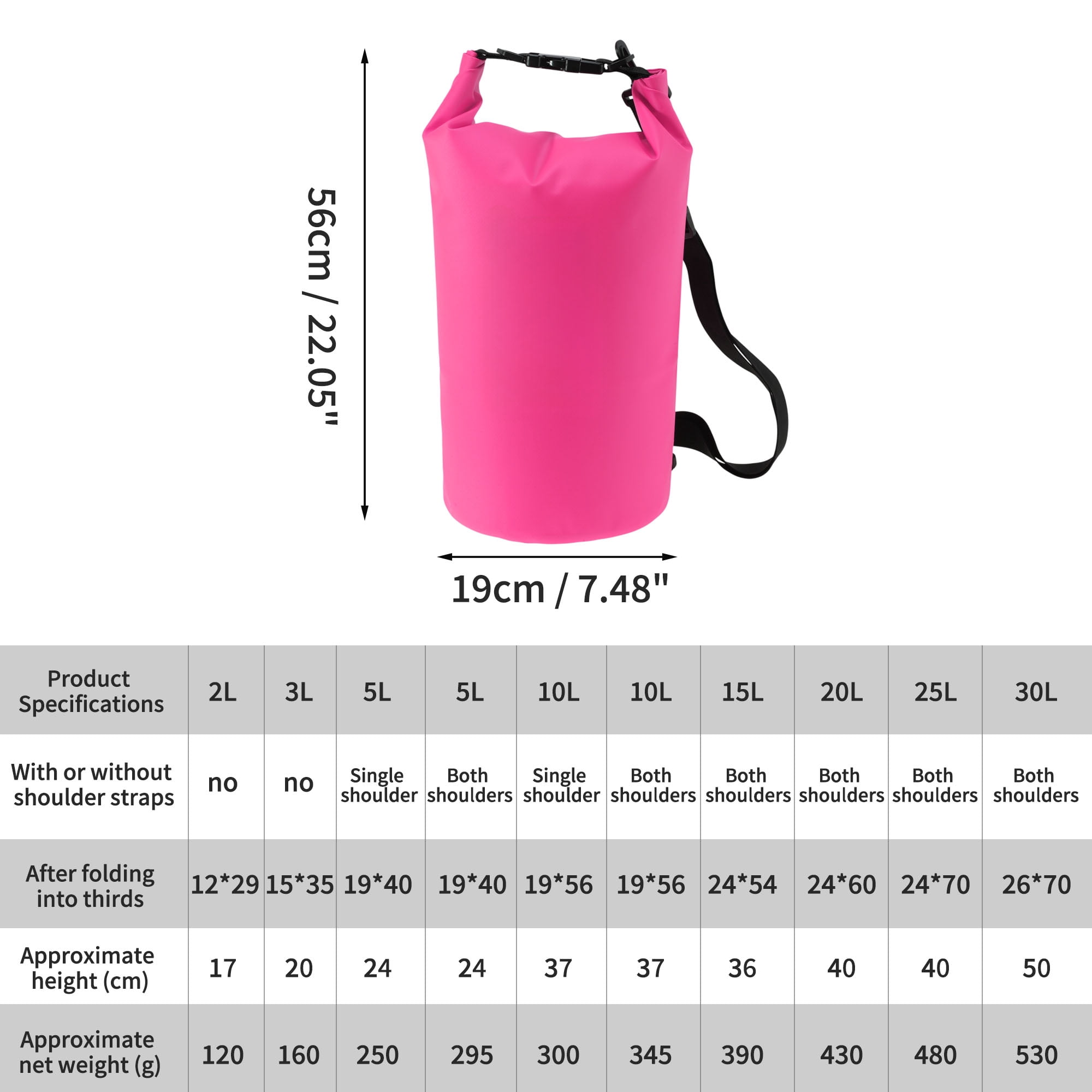 Unique Bargains Durable Waterproof Dry Bag Light Pink