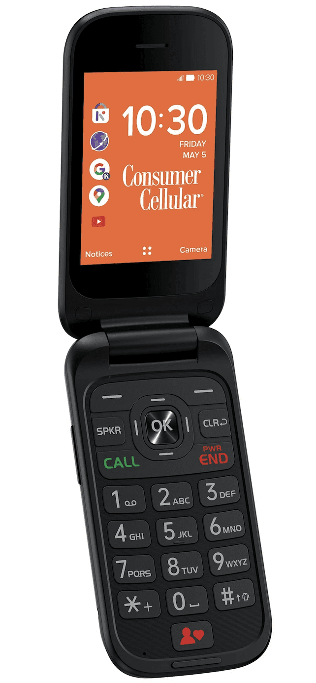 Consumer Cellular Iris, 8GB, Black - Flip Phone [GSM UNLOCKED]