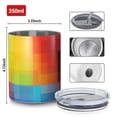 thumbnail image 4 of 12oz Coffee Tumblers Colorful Rainbow Checkered Pattern Stainless Steel Vacuum Insulated Travel Tumbler Coffee Cups Mug with Lid and Straw with Cleaning Brush for Cold & Hot Drinks, 4 of 5