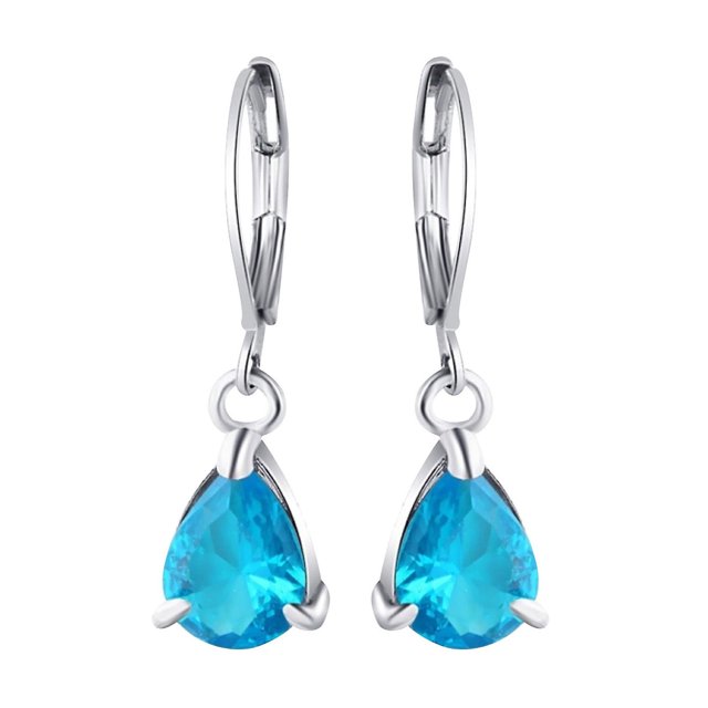 Pendientes HUOGUO Fashion con forma de gota de agua con forma de diamante colorido