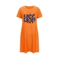 thumbnail image 2 of Soft Cotton Long Sleeve Sleepshirts on Clearance Womens Plus Size Pajamas Dress Short Sleeve Crewneck Casual Sleepdress 4th of July Summer Flowy Nightgowns New Orange XL, 2 of 5