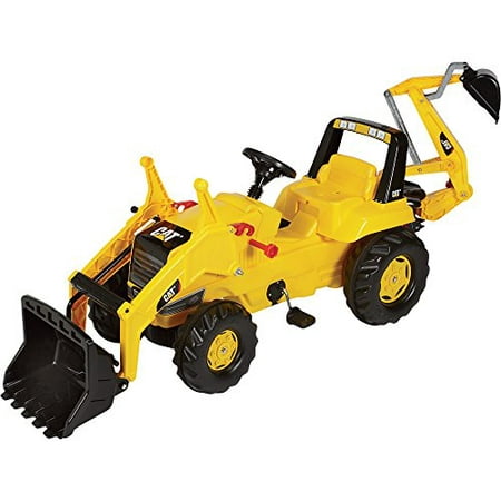 rolly toys CAT Construction Pedal Tractor: Backhoe Loader (Front Loader and Excavator/Digger), Youth Ages