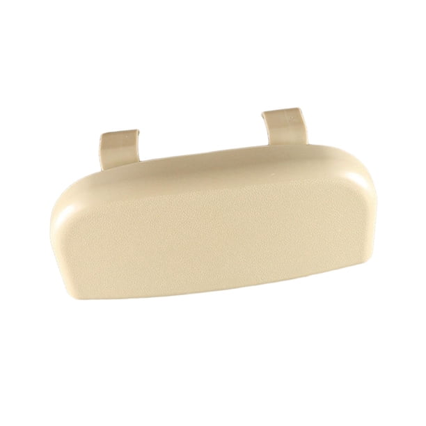 Estuche para gafas de sol con visera para coche, soporte para anteojos, carcasa rígida, diseño de doble hebilla Beige
