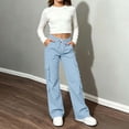 thumbnail image 6 of Edvintorg Girls Cargo Pants Elastic Waisted Outdoor Hiking Pant Loose Wide Leg Workout Trouser with Pocket Teen Girl Clothes Size 5-15, 6 of 9