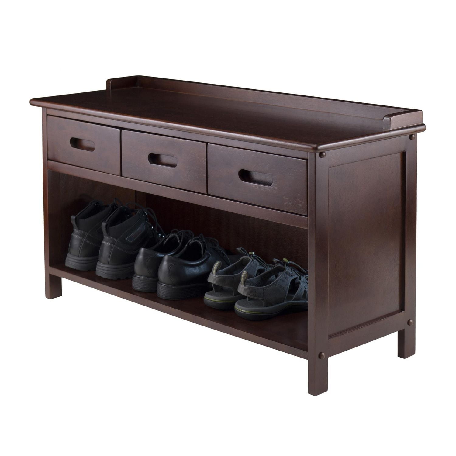 Adriana Storage bench with 3 drawers in walnut finish , item 94038