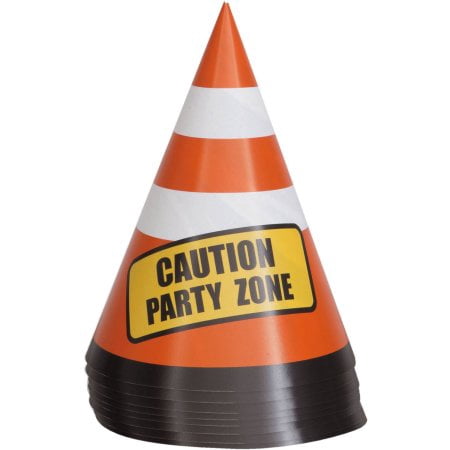 (4 Pack) Construction Party Cone Hats (8ct)
