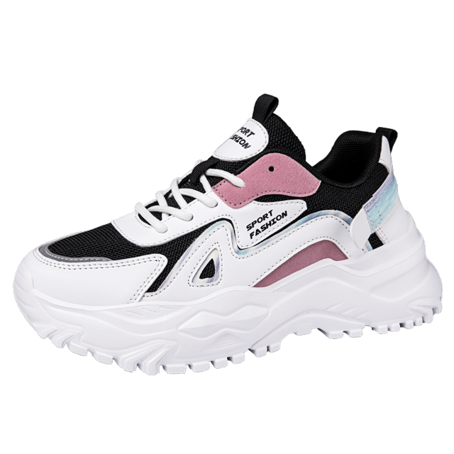 Zapatillas De Plataforma De Malla Transpirable Para Mujer, Zapatos De Exterior Con Cordones De Moda, Zapatillas Cómodas Y Antideslizantes