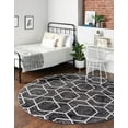 thumbnail image 3 of Rugs.com Eco Trellis Collection Rug – 7 Ft Round Charcoal Gray Medium Rug Perfect For Kitchens, Dining Rooms, 3 of 9