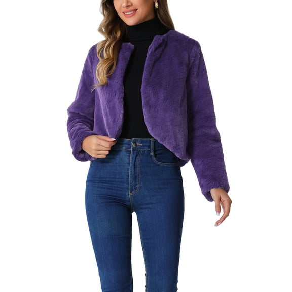 Chal de bolero formal para mujer, chaqueta corta de piel sintética para vestidos de boda XL púrpura