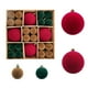 thumbnail image 2 of 44 piezas de bolas de terciopelo navideño • Set de adornos de árbol de Navidad de plástico flocado – Adornos decorativos colgantes rojos y verdes 8cm 4cm • Decoración festiva duradera para árbol de, 2 of 7