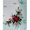 thumbnail image 7 of Christmas Holly Bough Poinsettia and Holly Sprig Stonewashed Sage Set of 4 Fabric Placemats, 7 of 7