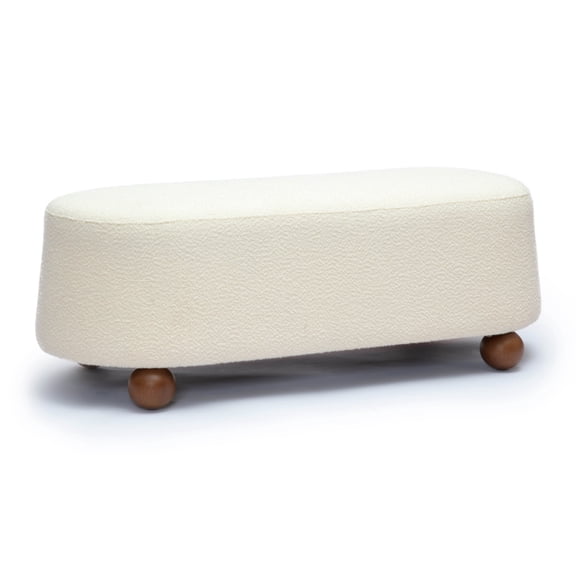 Jaine Cream Boucle Large Ottoman