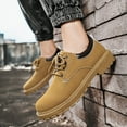 thumbnail image 2 of FLTHDD Men‘s Solid Colour Low Top Boots  Comfy Non Slip Lace Up Durable Business Style Formal Shoes For Men‘s Outdoor Activities Gift, 2 of 6