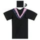 thumbnail image 1 of EeaseMX Juego de toga académica de plástico para doctorado y bachillerato (toga de artes liberales, rosa y negra) para graduación de 2020., 1 of 7