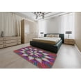 thumbnail image 4 of Ahgly Company Indoor Rectangle Patterned Dark Raspberry Purple Abstract Area Rugs, Swatch Sample, 4 of 6