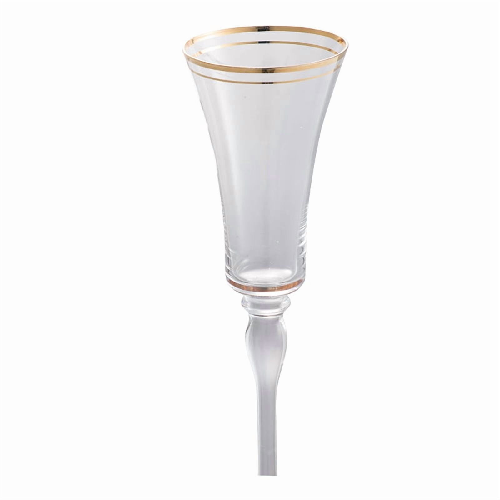D3x9.8" Felicity Flute with Gold Rim, Set of 4
