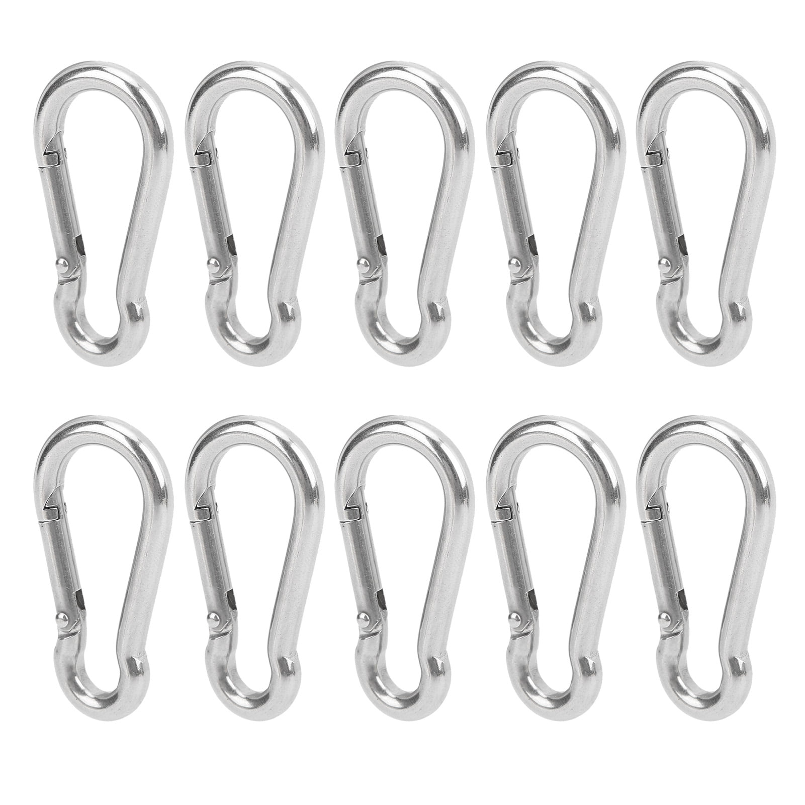 20Pcs Silver Aluminum Spring Carabiner Snap Hook Hanger Keychain Hiking Replace 