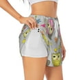 thumbnail image 3 of Lsque Cartoon Owls Printed Women's Running Shorts with Liner Pockets,Elastic Quick Dry Workout Athletic Gym Yoga Shorts,Womens High Waist Shorts-X-Large, 3 of 9