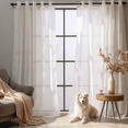 thumbnail image 5 of YEAHOME White Sheer Curtains 84 inches Long - Home Decoration Grommet Airy & Lightweight Elegant Window Treatments with Light Filtering for Bedroom/Living Room (2 Panels, W52 x L84), 5 of 9