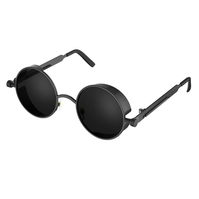 Gafas de Sol PROUDDEMON Retro Góticas Steampunk con Lentes Redondos