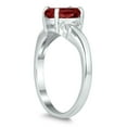 thumbnail image 2 of SZUL Women's 8X6MM Garnet and Diamond Wave Ring in 10K White Gold, 2 of 4
