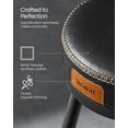 thumbnail image 4 of VASAGLE EKHO Collection - Bar Stools Set of 2, Swivel Counter Bar Stools with Backs, Synthetic Leather with Stitching, Mid-Century Modern, 30-Inch Tall, Kitchen Home Bar, Ink Black ULBC889B01, 4 of 8