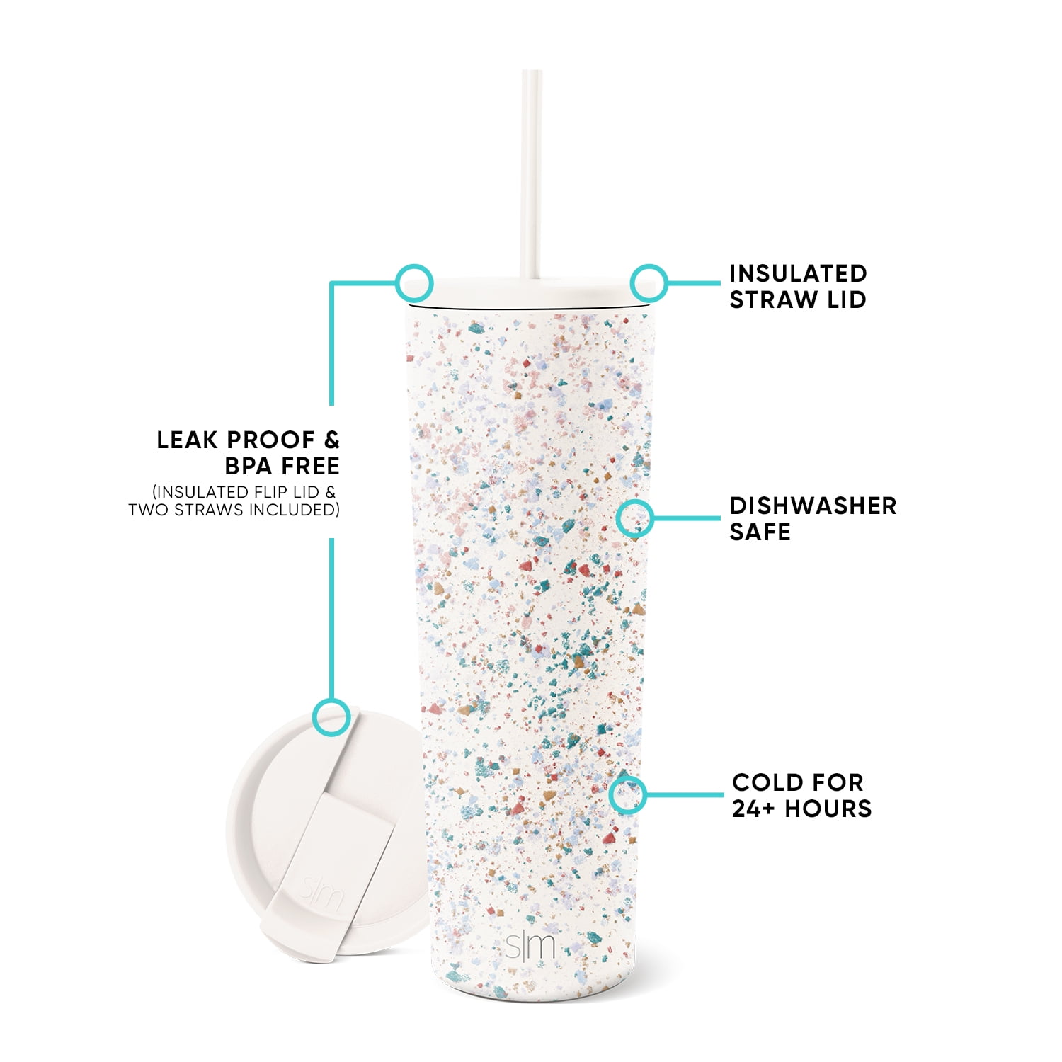 Simple Modern 28 fl oz Stainless Steel Classic Tumbler with Lid and  Straw|Cream Terrazzo