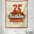 thumbnail image 1 of Retro Tapestry, Retro Style Design Celebration Theme and Number Old Age Print, Fabric Wall Hanging Decor for Bedroom Living Room Dorm, 5 Sizes, Scarlet Brown Eggshell, by Ambesonne, 1 of 1