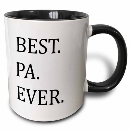 

3dRose Best Pa Ever - Gifts for dads - Father nicknames - Good for Fathers day - black text - Two Tone Black Mug 11-ounce