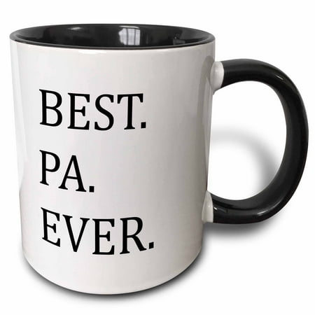 3dRose Best Pa Ever - Gifts for dads - Father nicknames - Good for Fathers day - black text - Two Tone Black Mug,