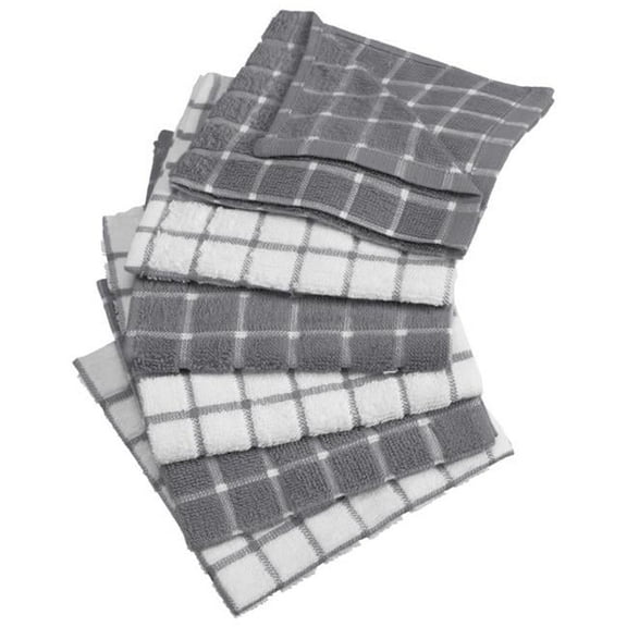 Gray Combo Windowpane Dishcloth - Set of 6